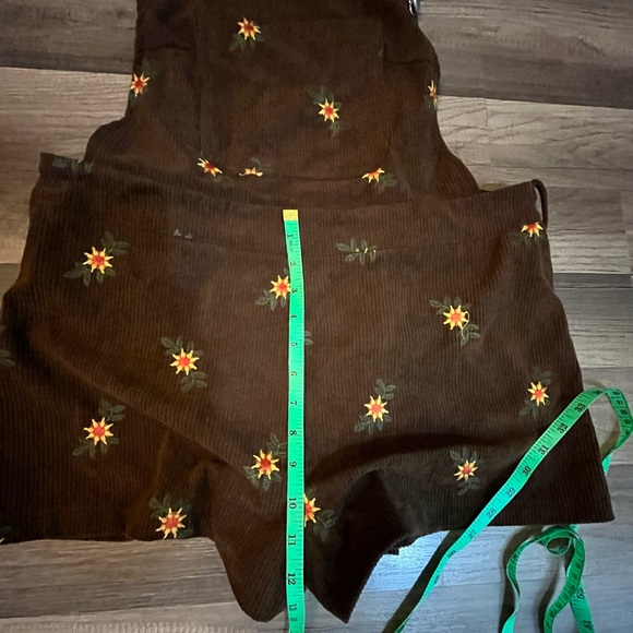 SHEIN MOD Floral Embroidered Corduroy Overall Romper SZ XL - Picture 10 of 15